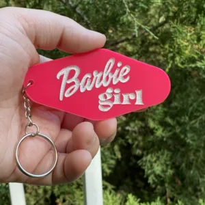 Barbie Girl Hot Pink Acrylic Motel Keychain