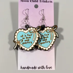 All is Fair in Love and Poetry TTPD Wood Dangle Earrings