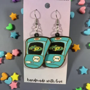 Kimmunicator Phone Hand Painted Wood Earrings - Kim Possible Inspired Collection