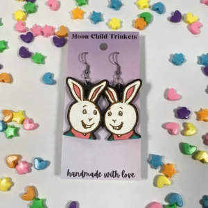 Buster from Arthur PBS inspired Hand Painted Wood Dangle Earrings