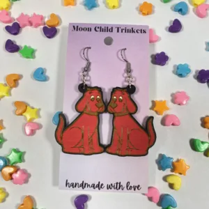 Clifford PBS Inspired Hand Painted Wood Earrings